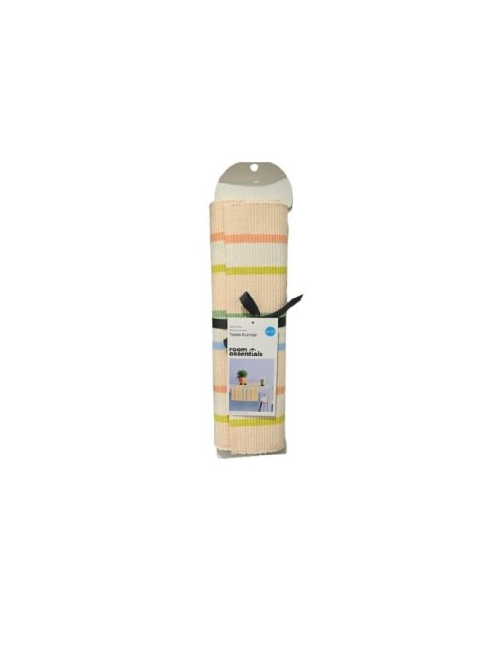 NEW Room Essentials Table Runner 100% Cotton Multicolor Striped Design 14" x 72"